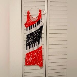 HaN Piano Note Print Tank Dress Size XXL